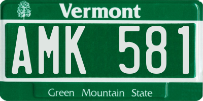 VT license plate AMK581