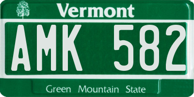 VT license plate AMK582