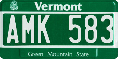 VT license plate AMK583