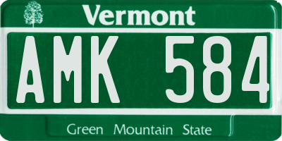 VT license plate AMK584