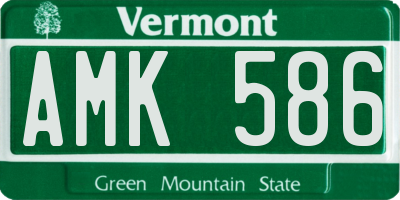 VT license plate AMK586