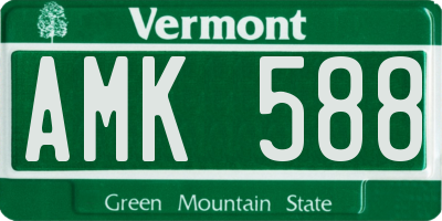 VT license plate AMK588