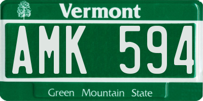 VT license plate AMK594