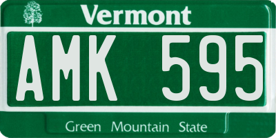 VT license plate AMK595