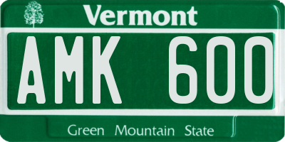 VT license plate AMK600