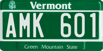 VT license plate AMK601