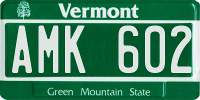 VT license plate AMK602