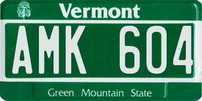 VT license plate AMK604