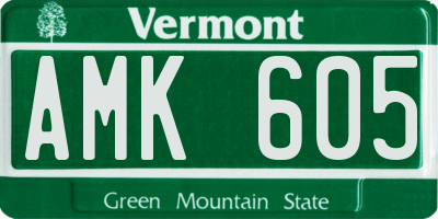 VT license plate AMK605