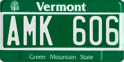VT license plate AMK606