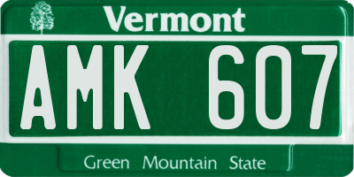 VT license plate AMK607