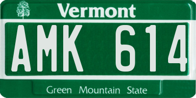 VT license plate AMK614