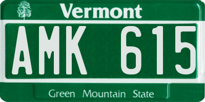 VT license plate AMK615
