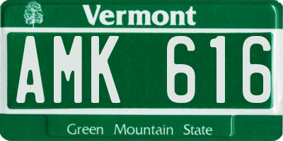 VT license plate AMK616