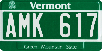 VT license plate AMK617