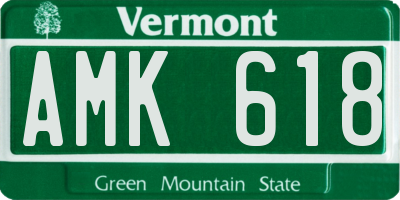 VT license plate AMK618