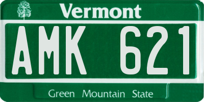 VT license plate AMK621