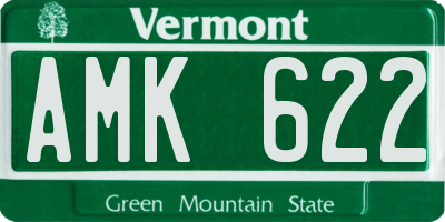 VT license plate AMK622