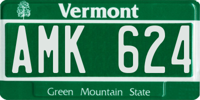VT license plate AMK624