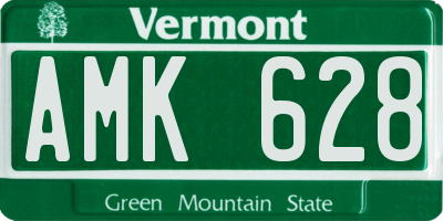 VT license plate AMK628