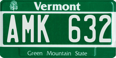 VT license plate AMK632
