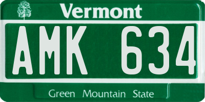 VT license plate AMK634