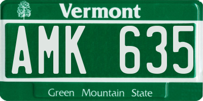 VT license plate AMK635