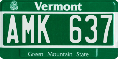 VT license plate AMK637
