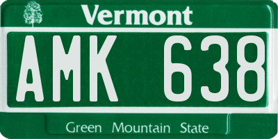 VT license plate AMK638