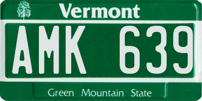 VT license plate AMK639