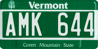 VT license plate AMK644