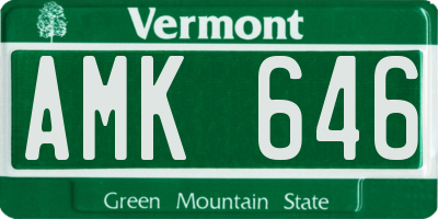 VT license plate AMK646