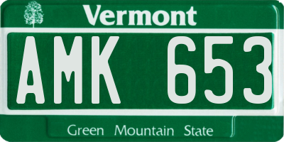 VT license plate AMK653