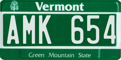 VT license plate AMK654
