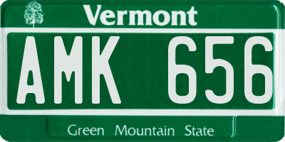 VT license plate AMK656