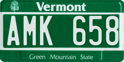 VT license plate AMK658