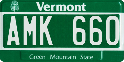 VT license plate AMK660