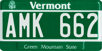 VT license plate AMK662