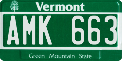 VT license plate AMK663