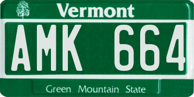 VT license plate AMK664