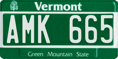 VT license plate AMK665