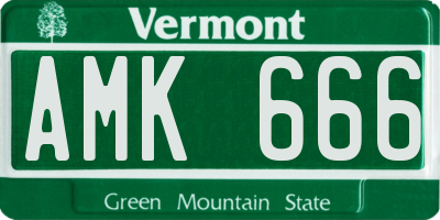 VT license plate AMK666