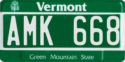 VT license plate AMK668