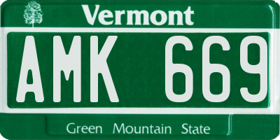 VT license plate AMK669