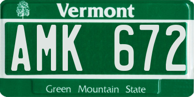 VT license plate AMK672