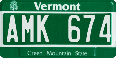 VT license plate AMK674