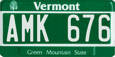 VT license plate AMK676