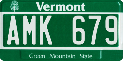 VT license plate AMK679