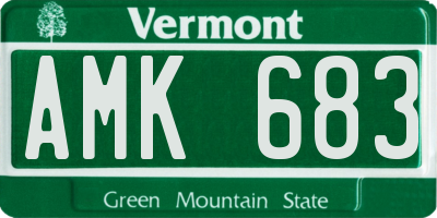 VT license plate AMK683