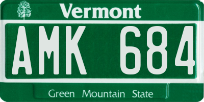VT license plate AMK684